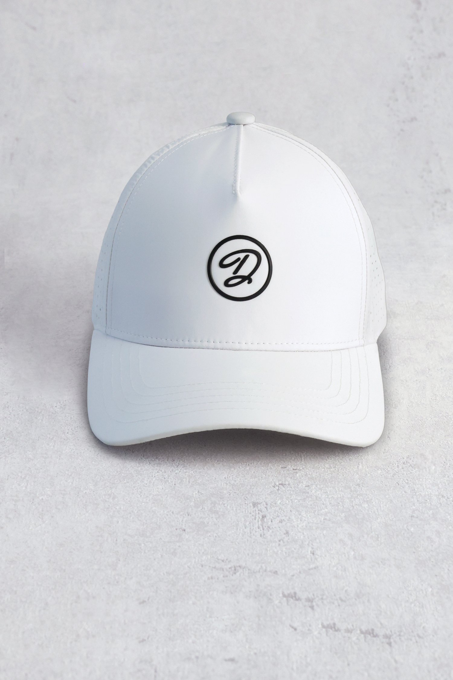 Achterkant van Witte pet met logo door Dansaert Golf Club voor Heren