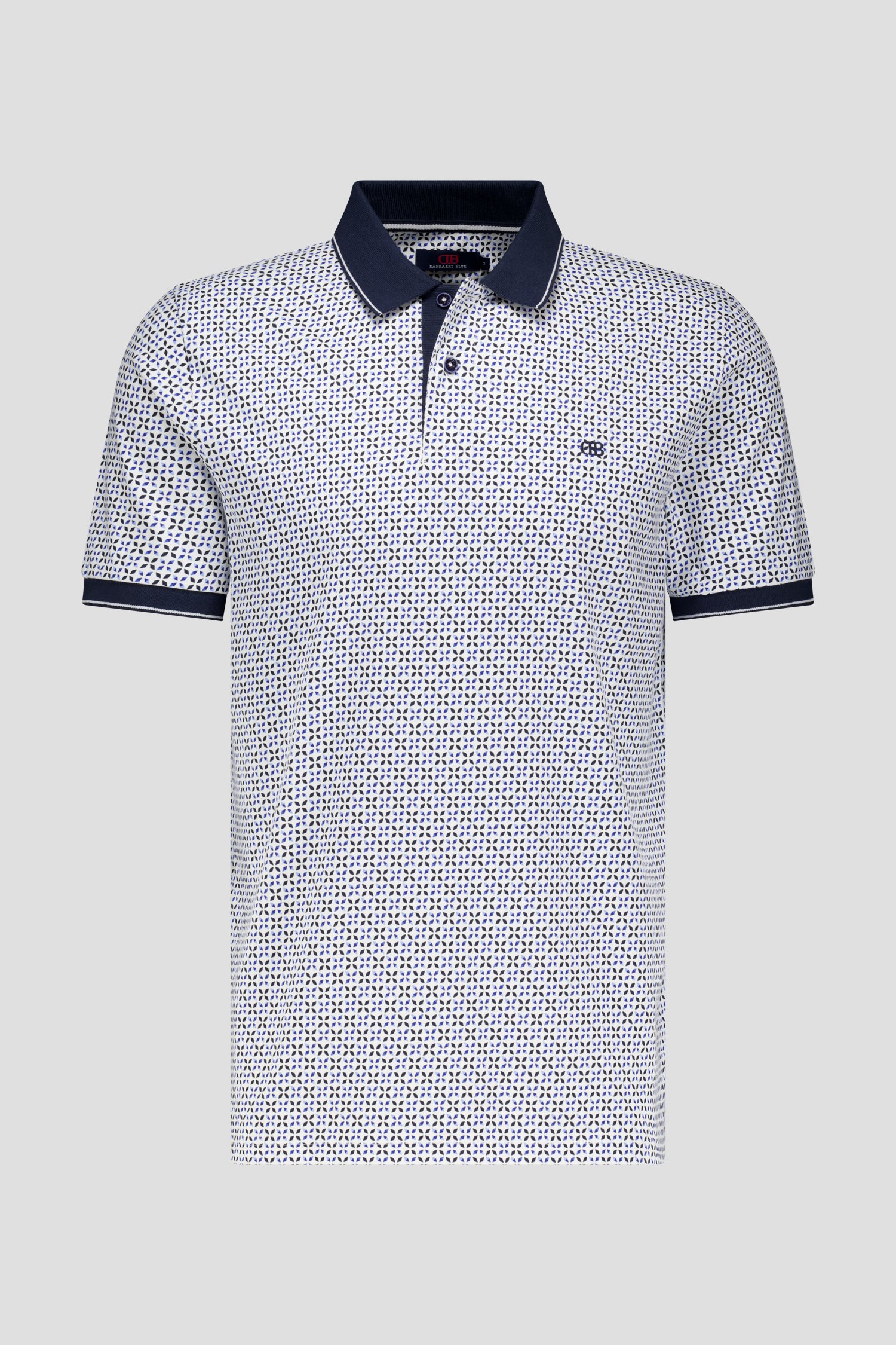 Witte polo met blauwe print van Dansaert Blue voor Heren