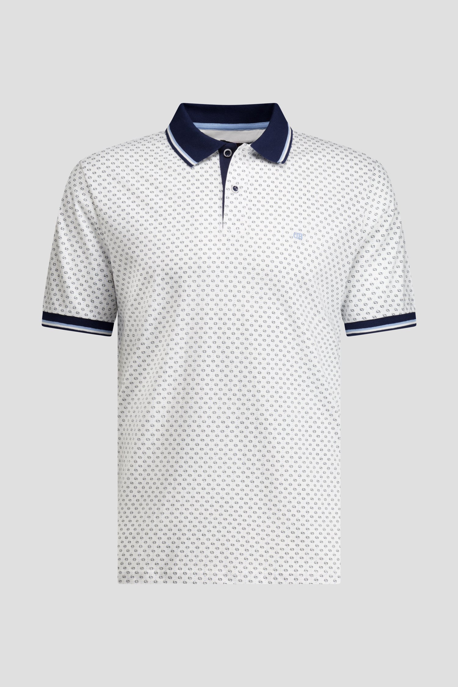 Productfoto 1 van Witte polo met fijne blauwe print  door Dansaert Blue voor Heren