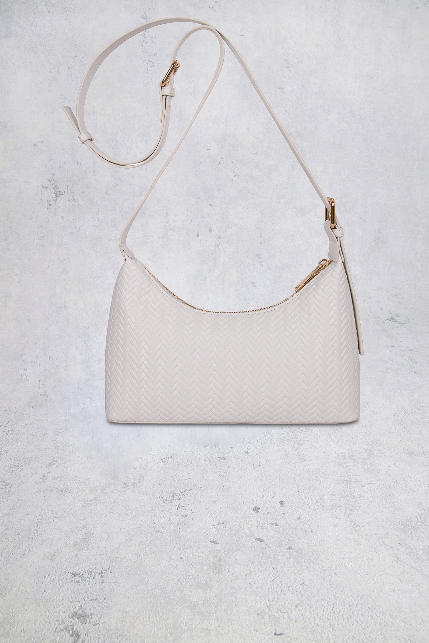Achterkant van Witte schoudertas in gevlochten look door Laurent David voor Dames