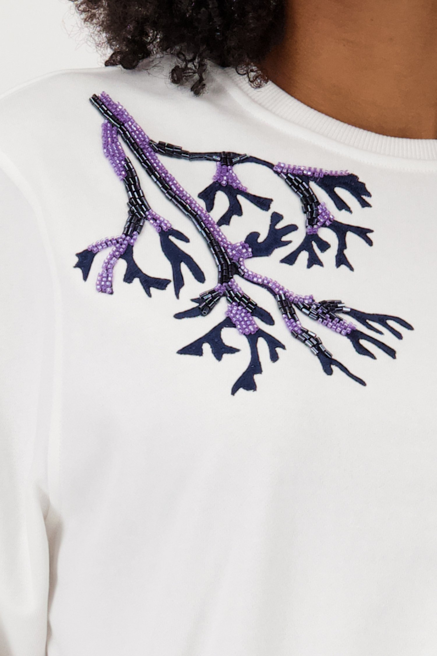 Witte sweater met borduursel van Louise voor Dames
