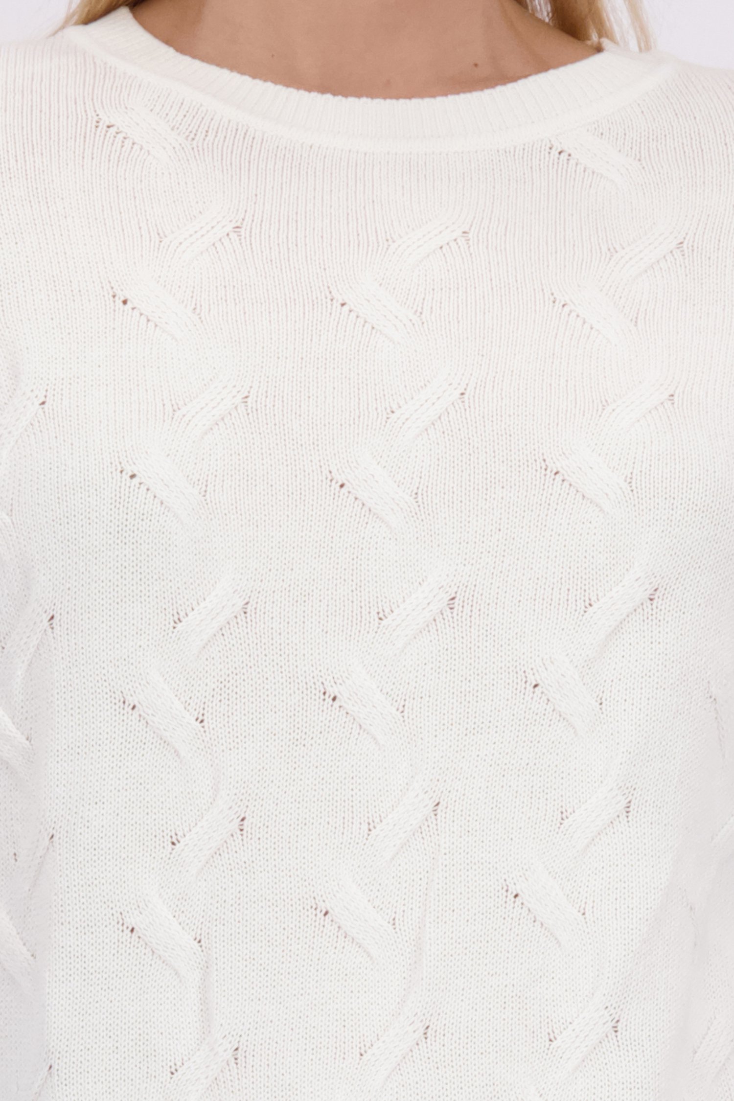 Detail van Witte trui met 3/4 mouwen door Liberty Island voor Dames