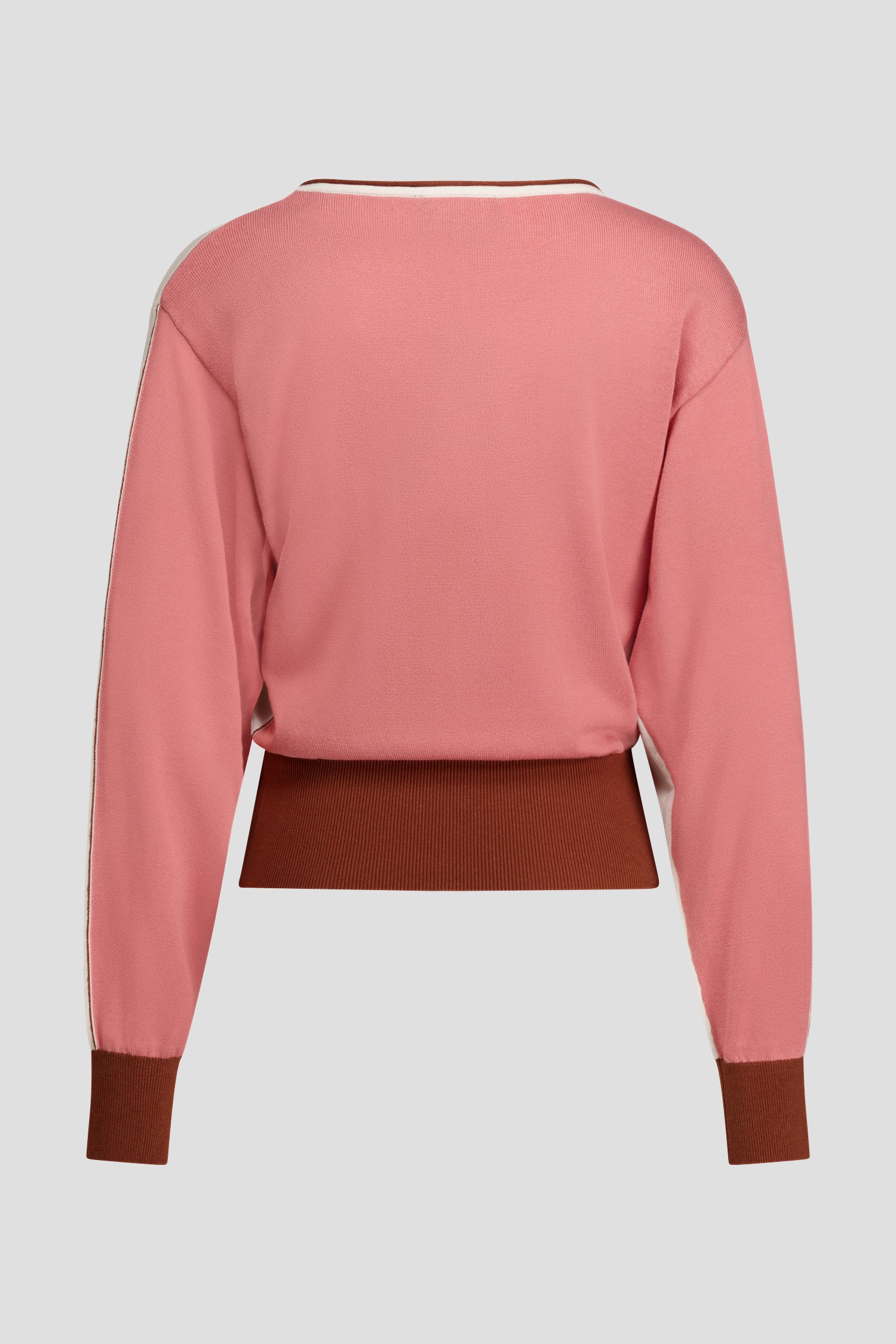 Productfoto 2 van Witte trui met roze color blocks door AC by Annelien Coorevits voor Dames