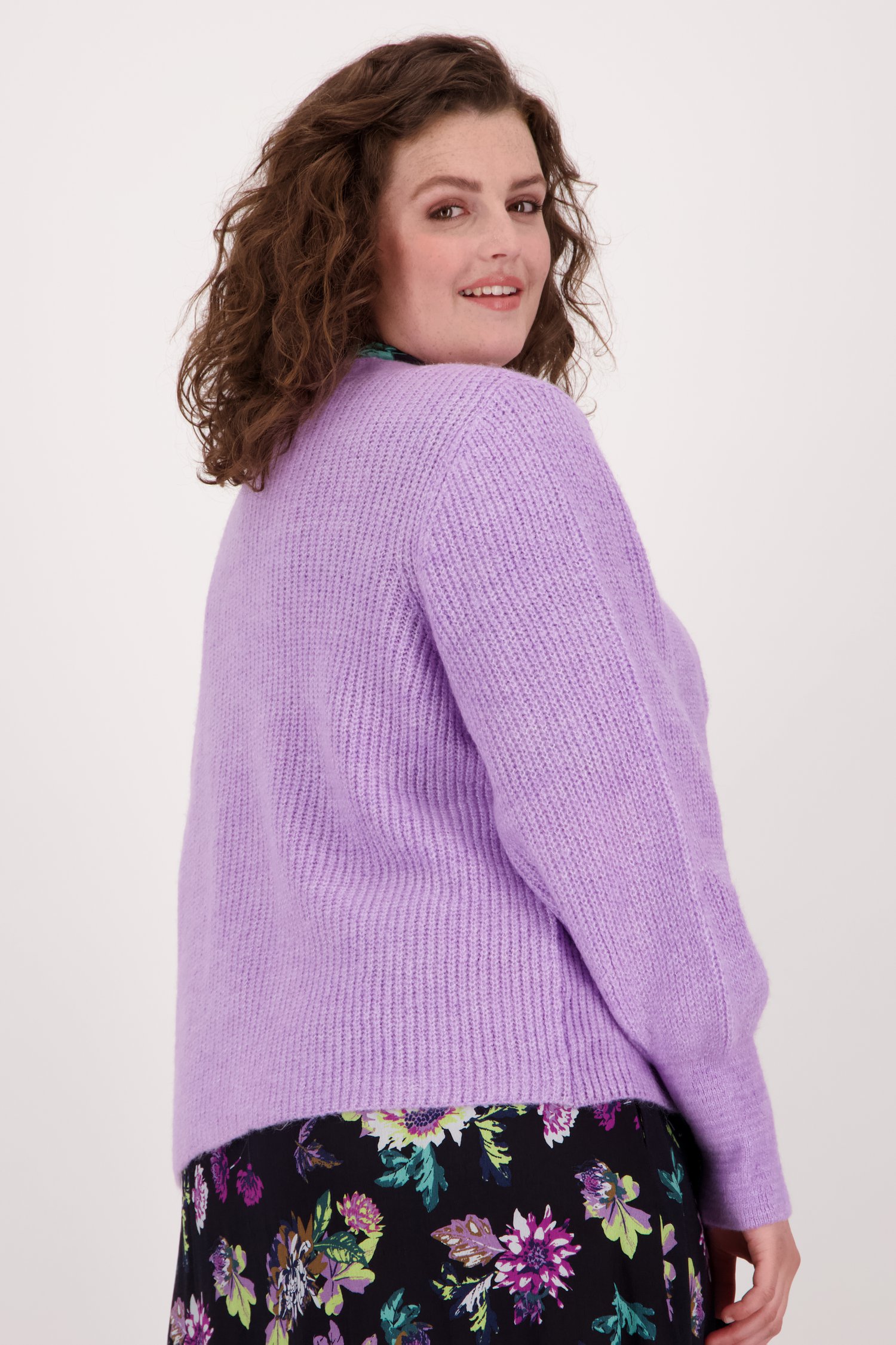 Zachte lila cardigan van Only Carmakoma voor Dames
