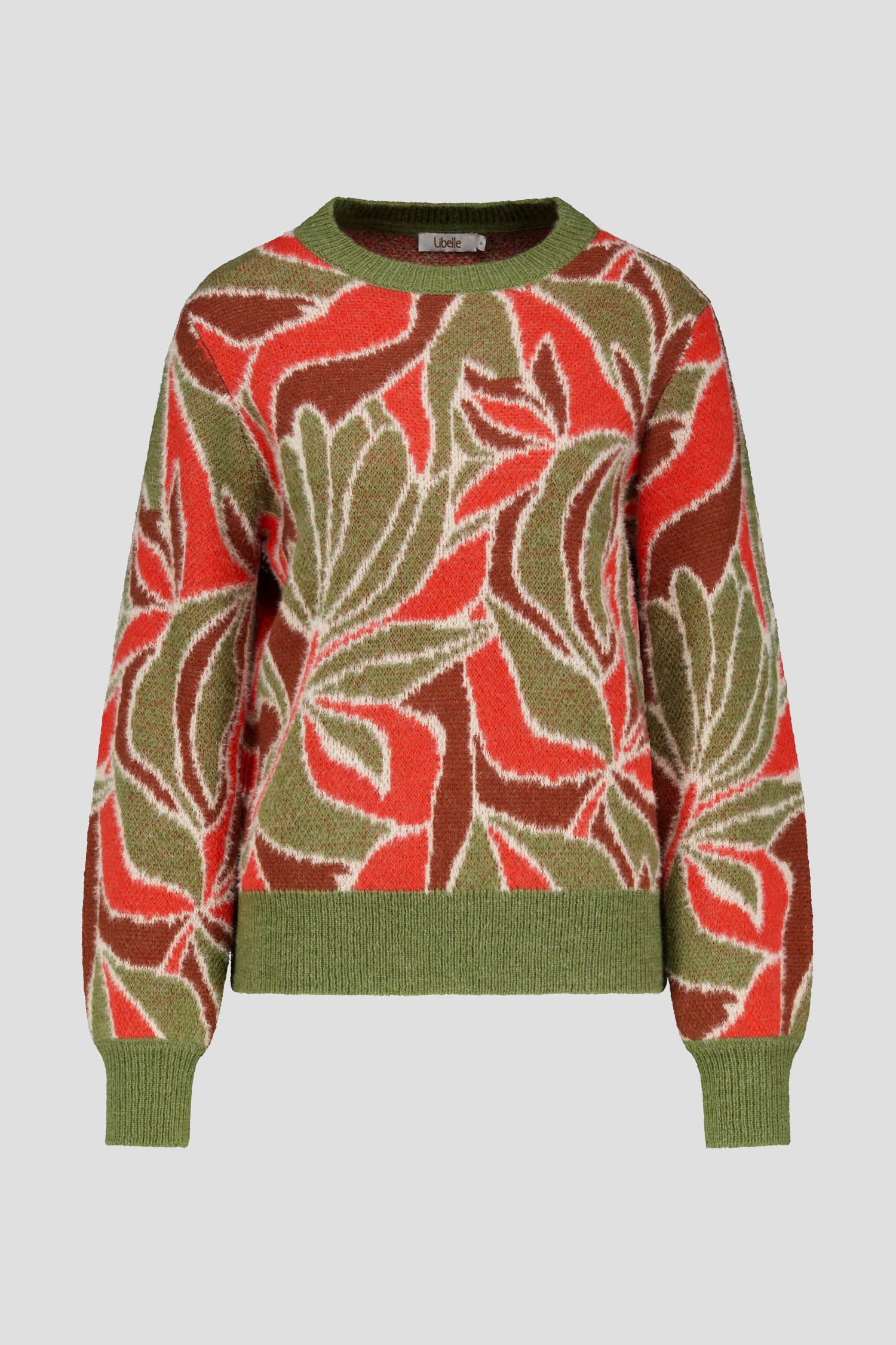 Zachte trui met rood-groene print van Libelle voor Dames