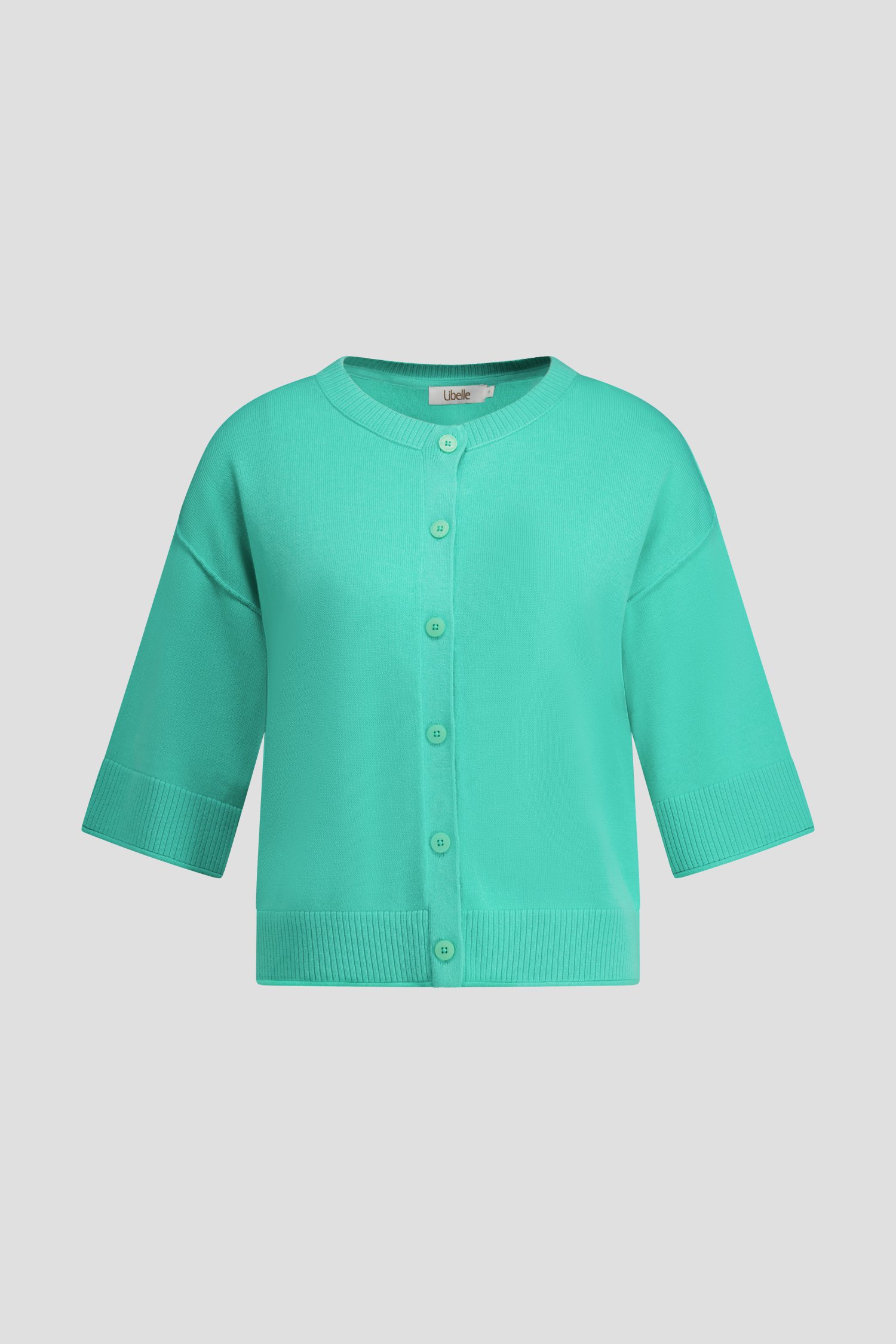 Productfoto 1 van Zeegroene cardigan met 3/4 mouwen  door Libelle voor Dames