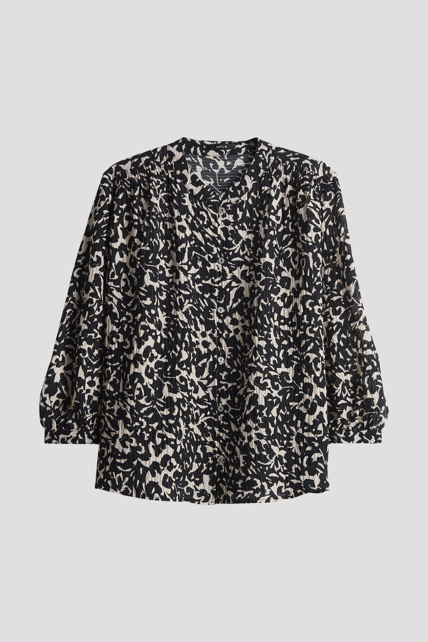 Zwart-beige blouse met 3/4 mouwen van Opus voor Dames