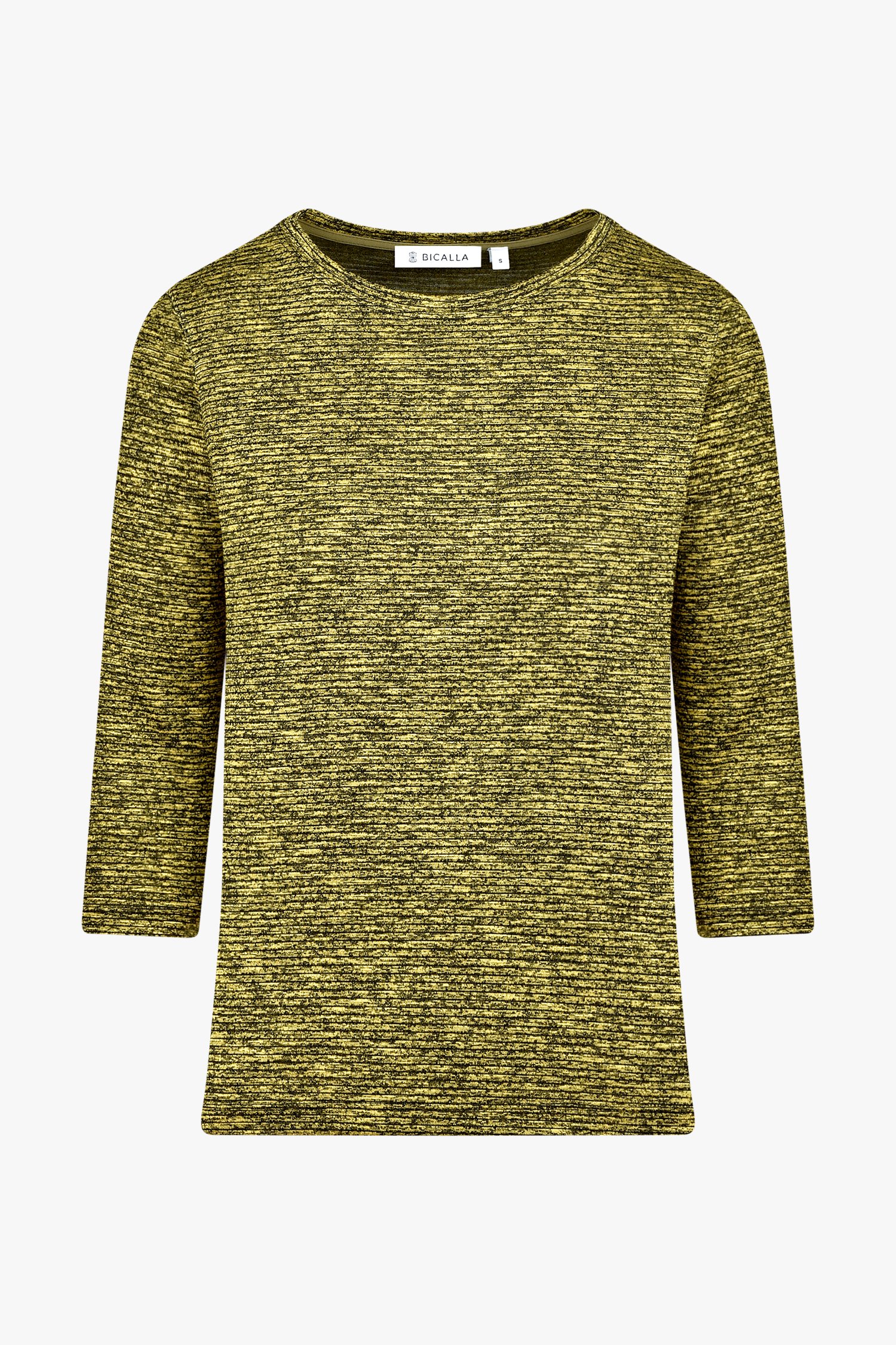 Zwart-gele geribte T-shirt van Bicalla voor Dames