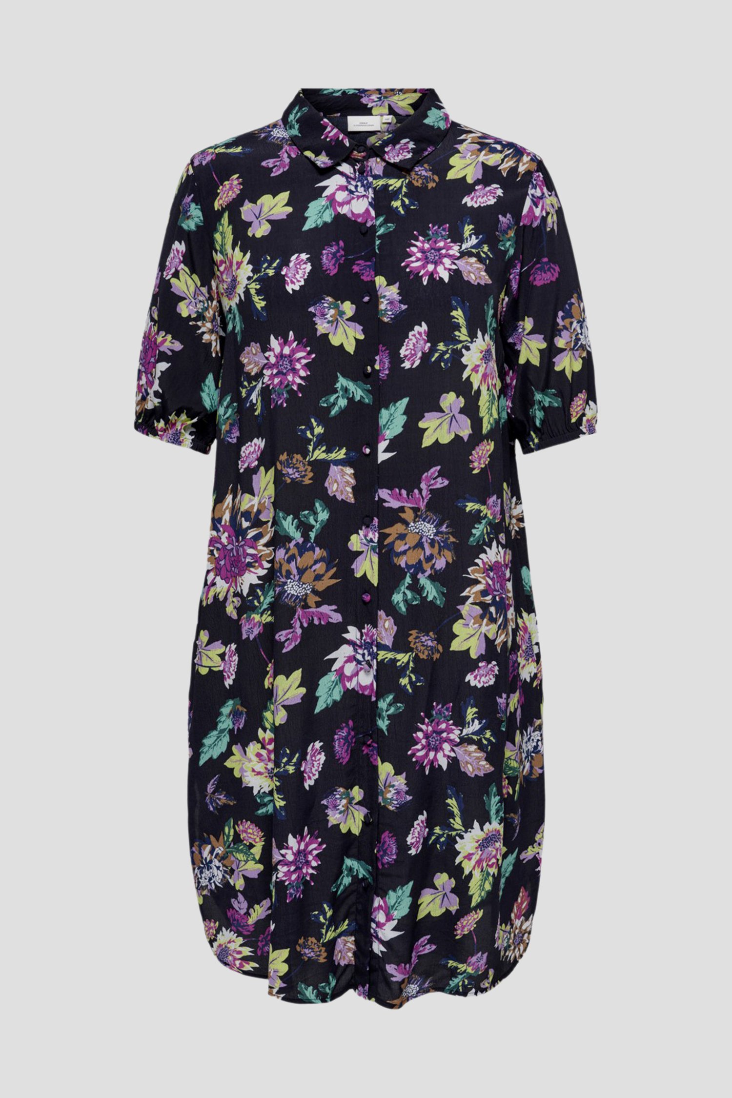 Zwart kleedje met kleurrijke bloemenprint van Only Carmakoma voor Dames