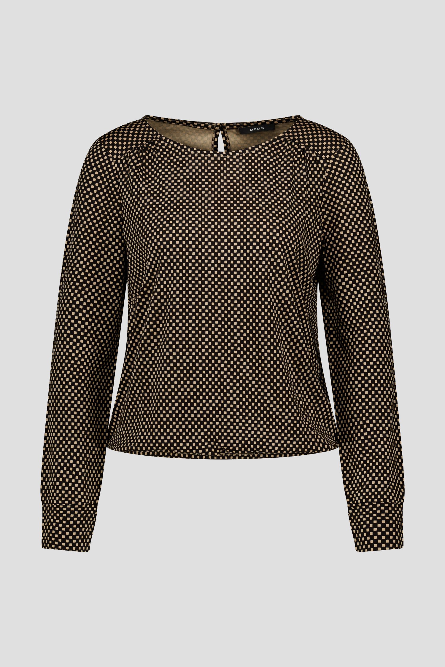 Zwart T-shirt met fijn motief van Opus voor Dames