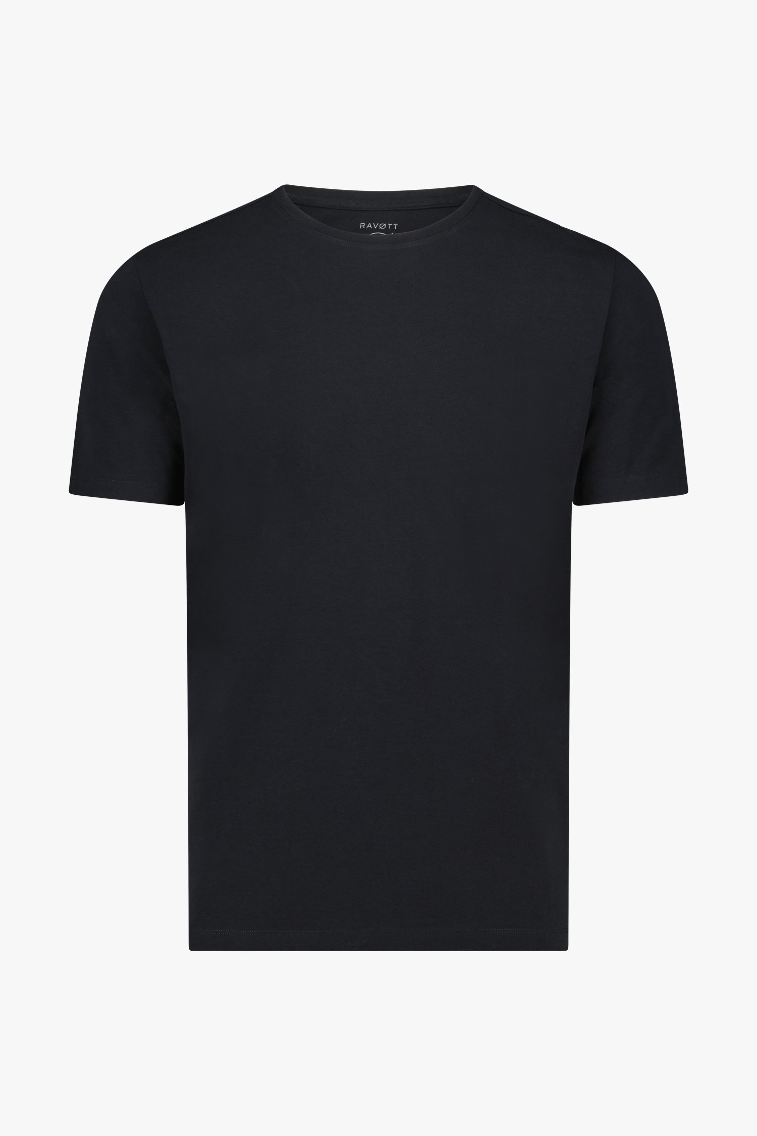 Zwart T-shirt met ronde hals van Ravøtt voor Heren