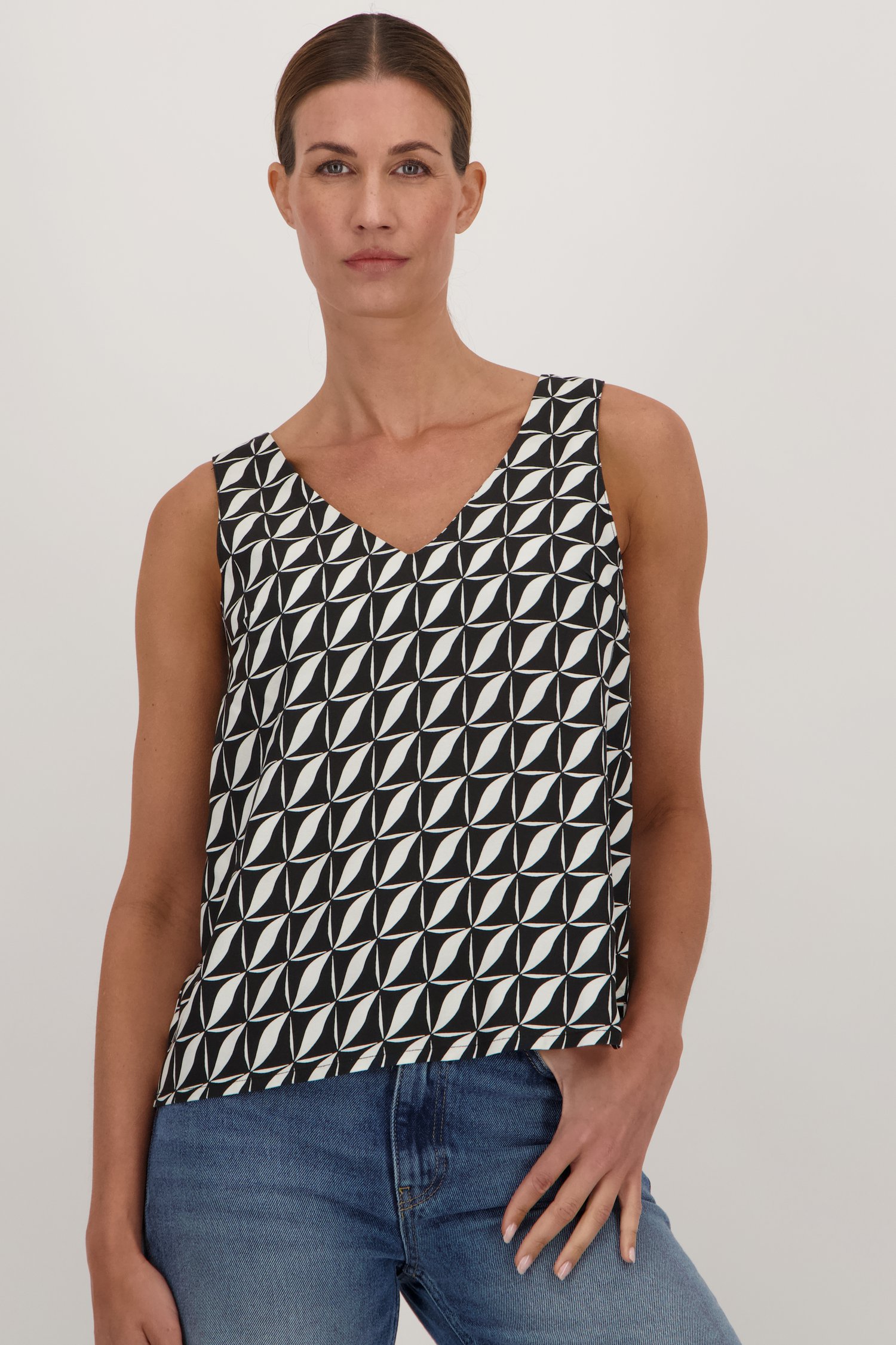 Zwart topje met grafische print van More & More voor Dames