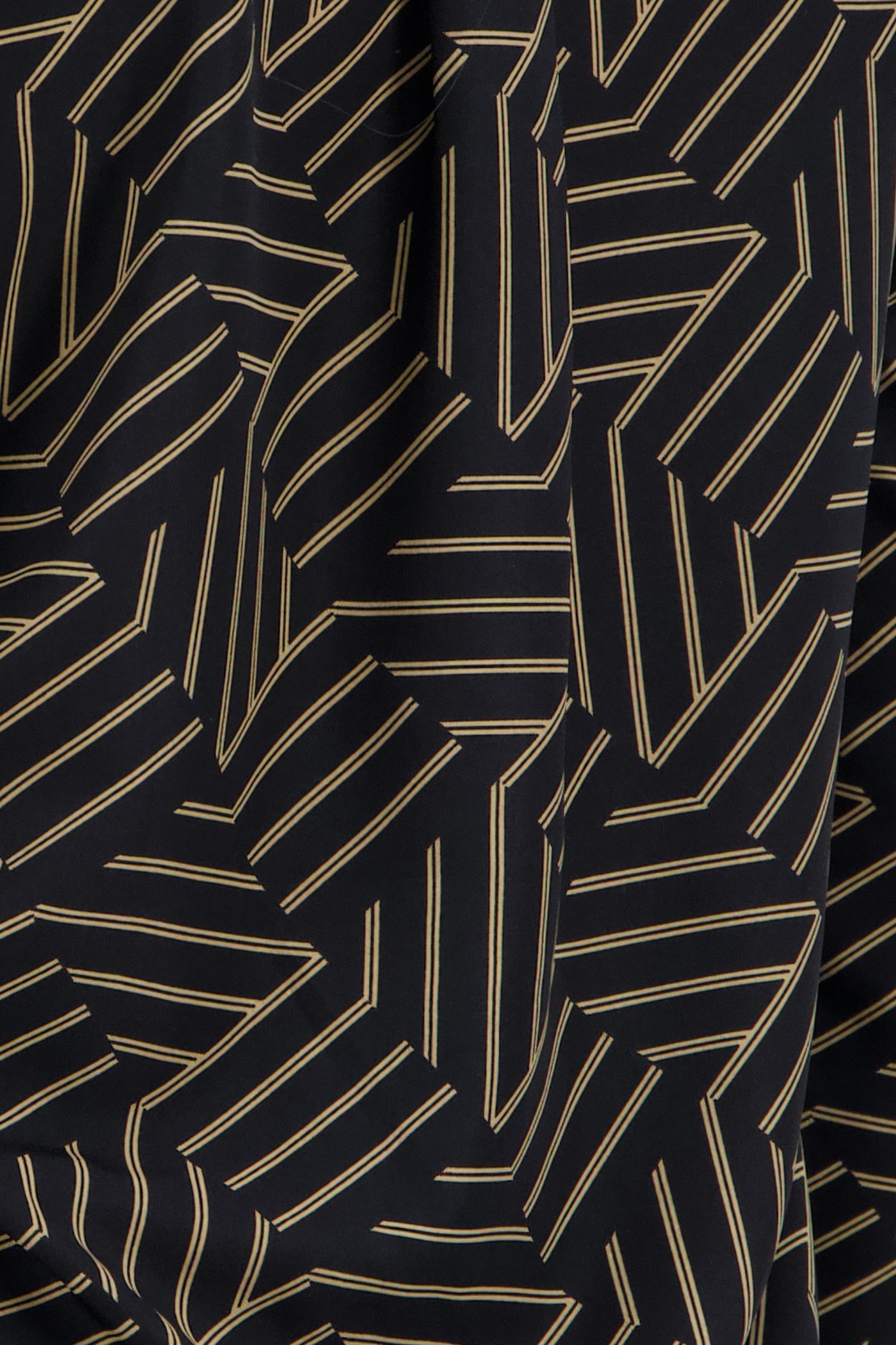 Zwarte blouse met gouden lijnenpatroon  van Opus voor Dames