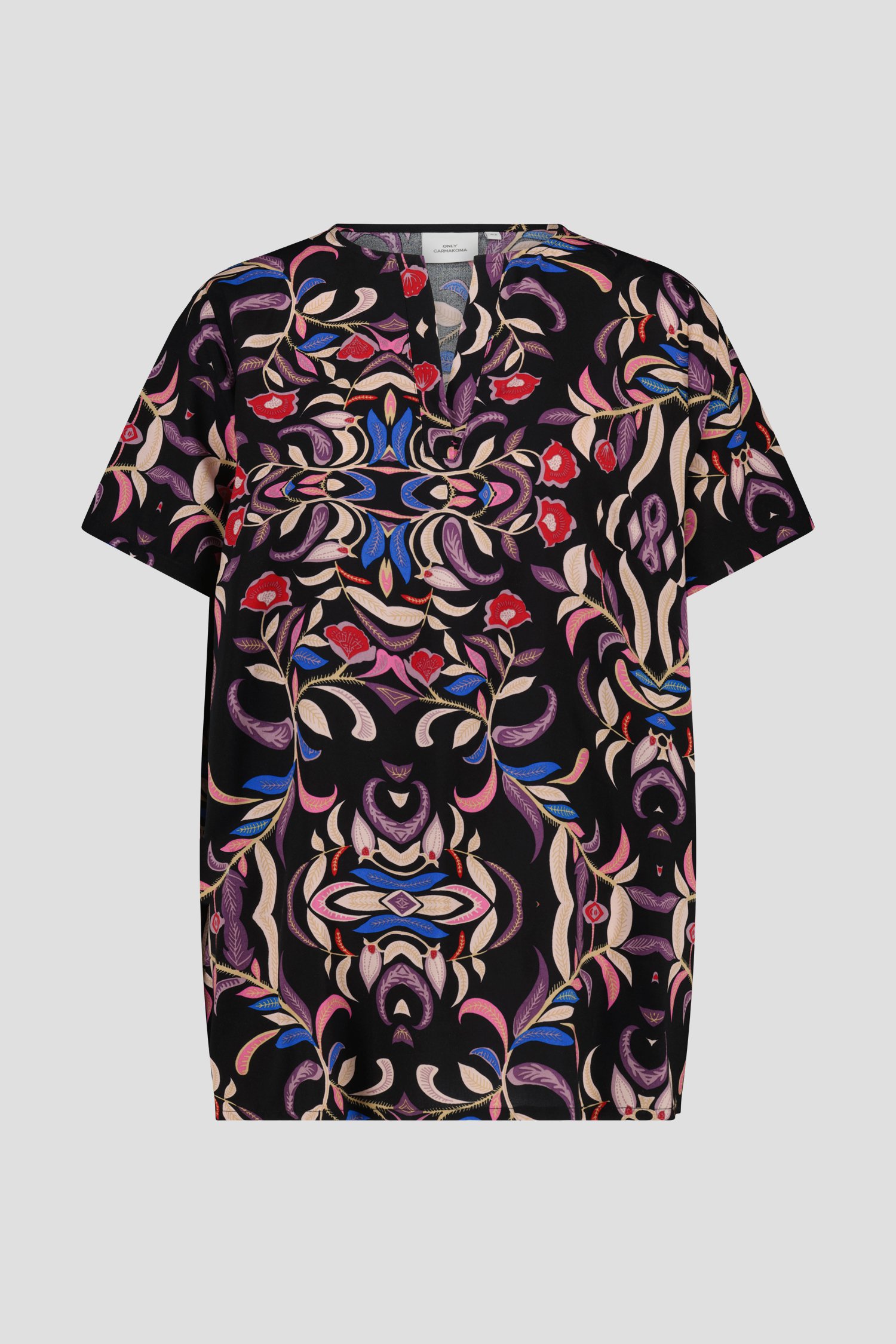 Zwarte blouse met kleurrijke bloemenprint van Only Carmakoma voor Dames