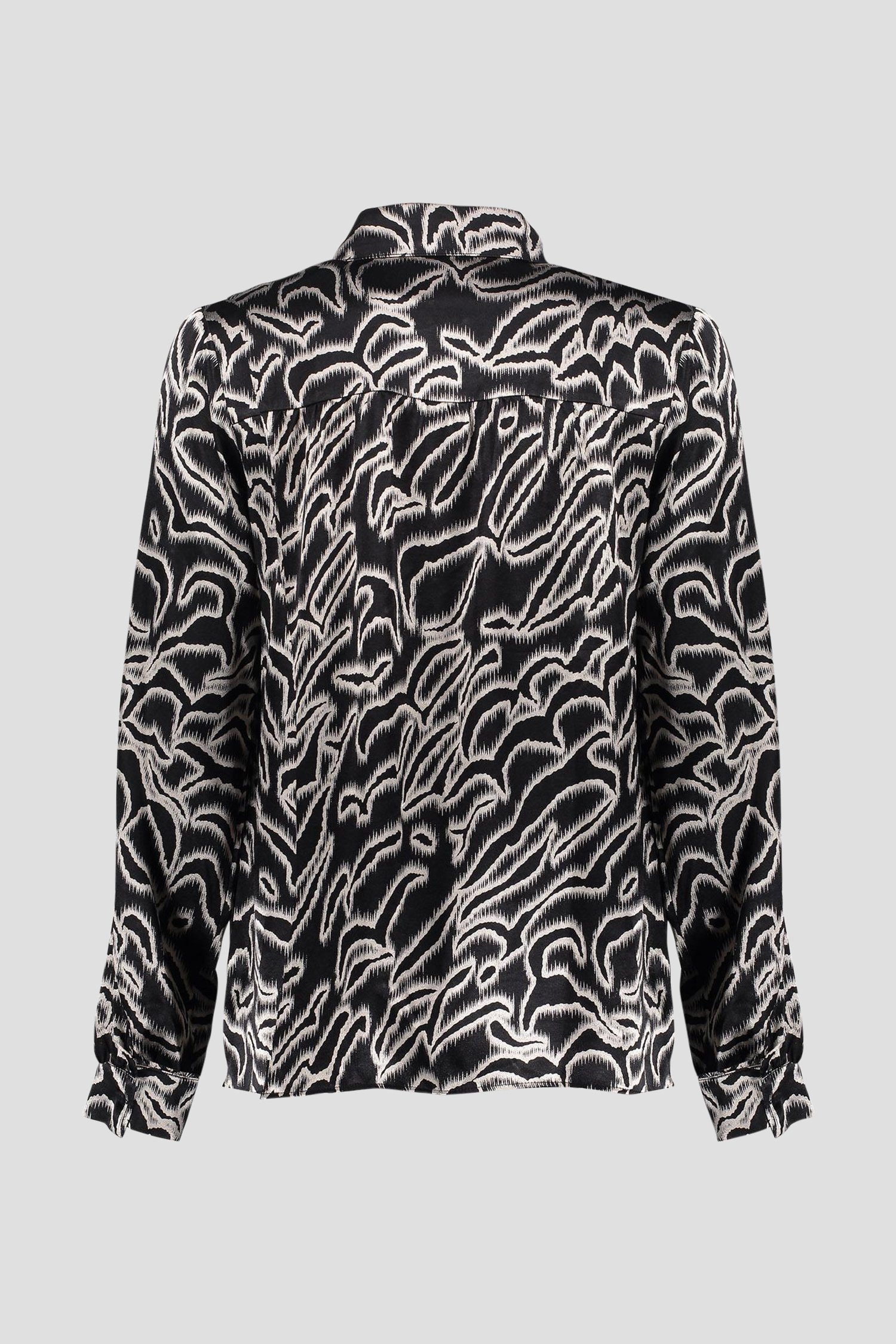 Zwarte blouse met lichtgrijze print van Geisha voor Dames