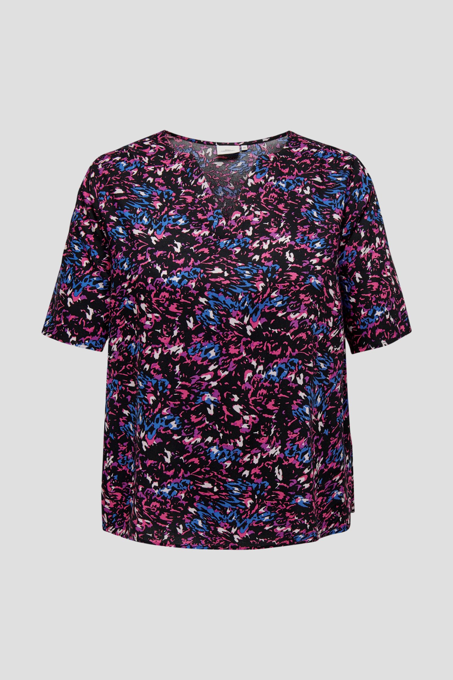 Zwarte blouse met paars-roze print van Only Carmakoma voor Dames