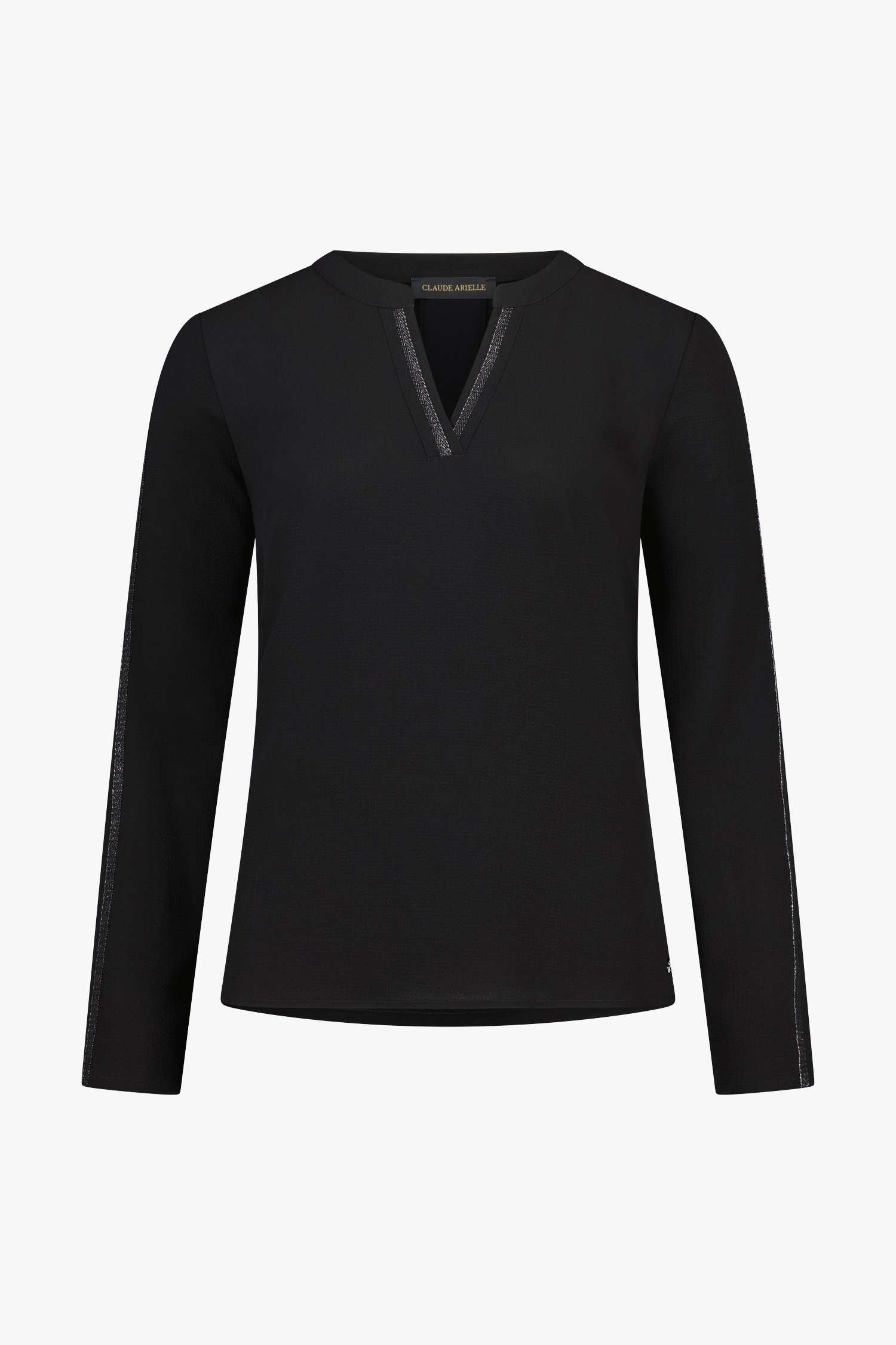 Zwarte blouse met V-hals van Claude Arielle voor Dames