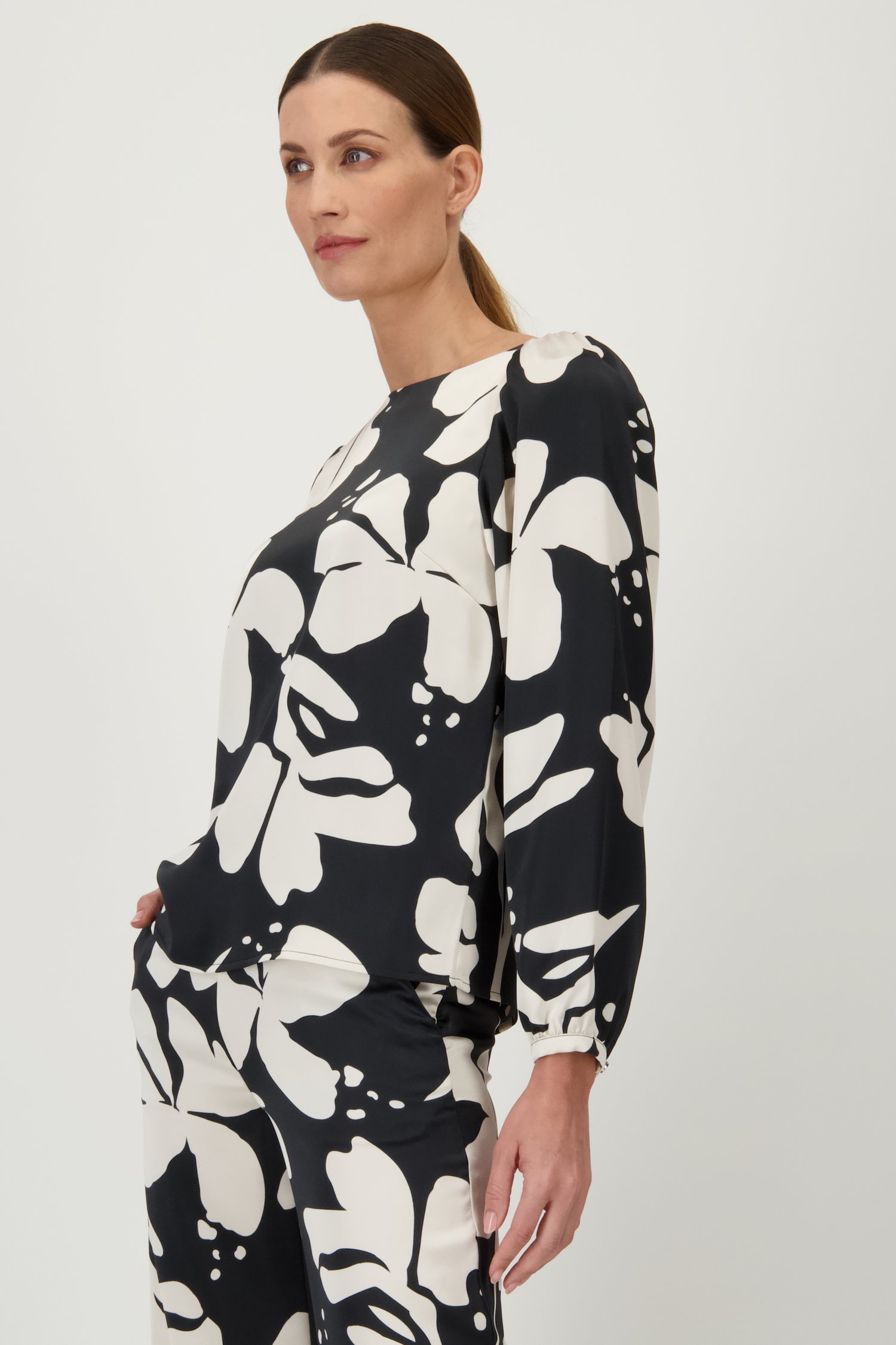 Zwarte blouse met zijdelook van D'Auvry voor Dames