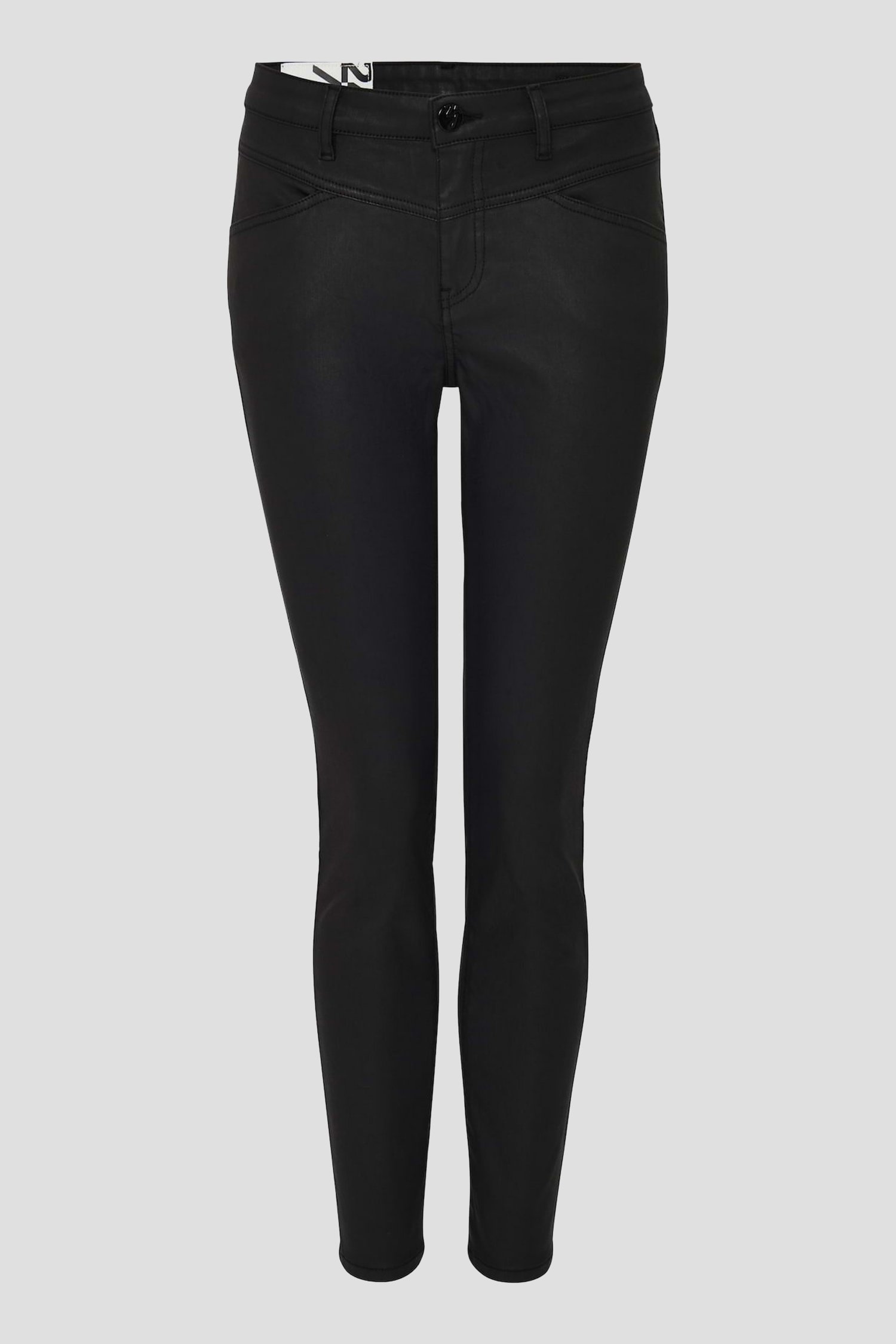 Zwarte broek met coating - Slim fit van Opus voor Dames
