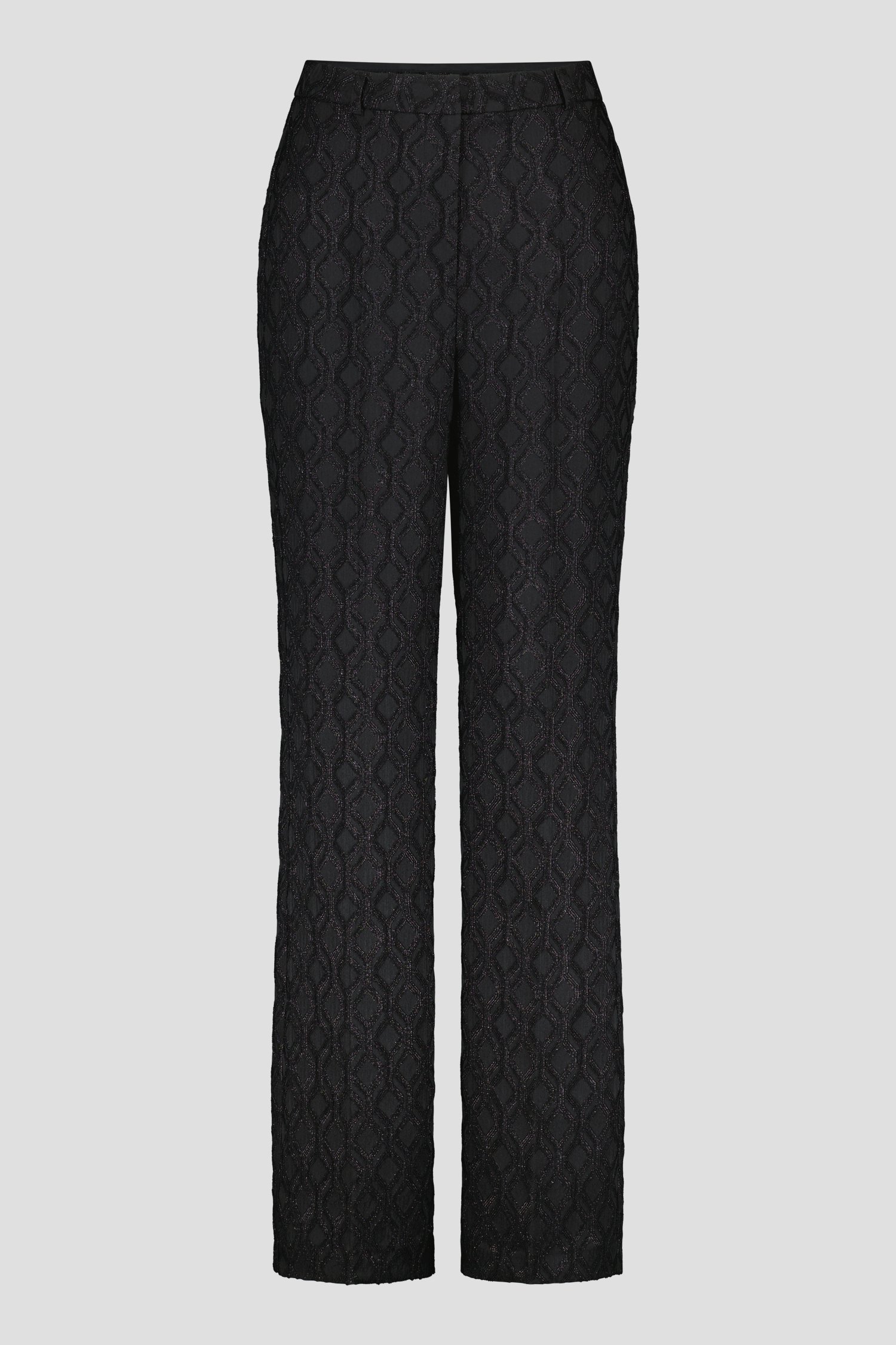 Zwarte broek met glinsterend jaquard motief van D'Auvry voor Dames