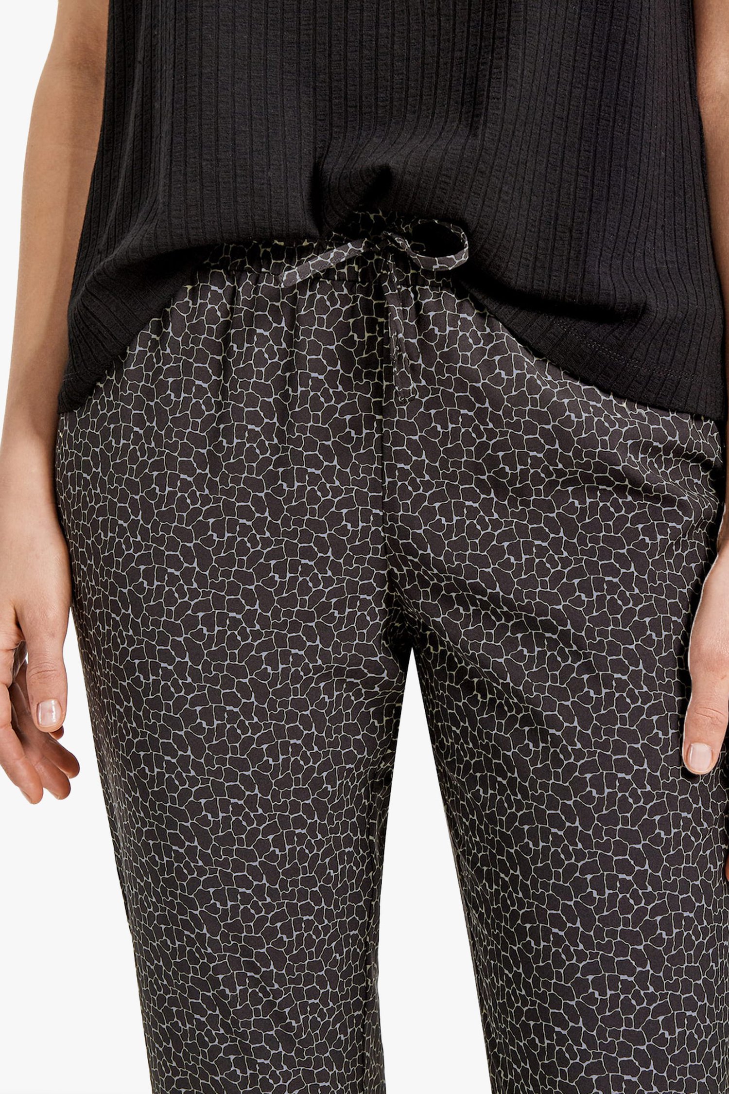 Zwarte broek met print - slim fit van Opus voor Dames