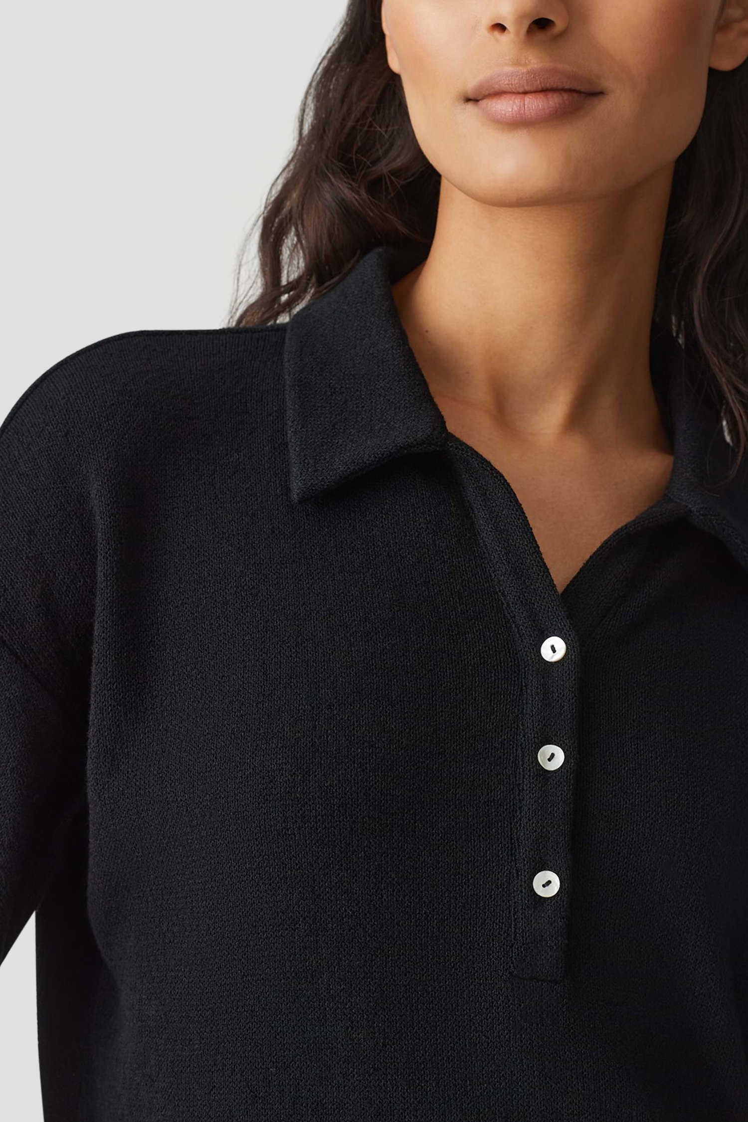 Zwarte gebreide polo van Opus voor Dames