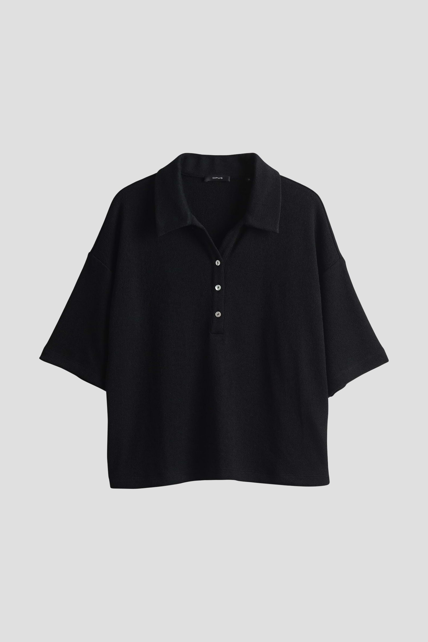 Zwarte gebreide polo van Opus voor Dames