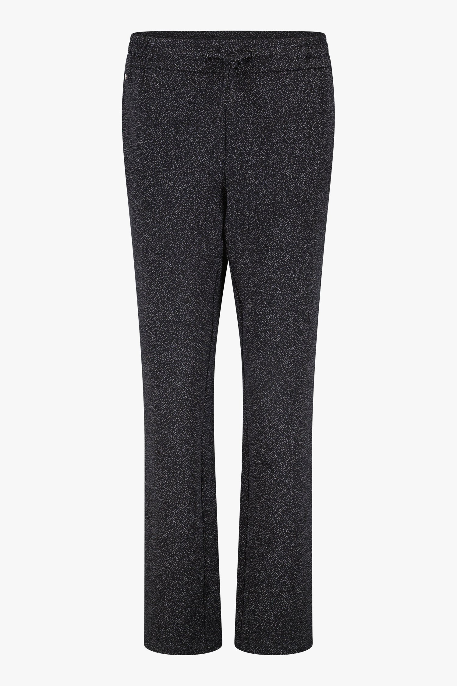 Zwarte gespikkelde broek met elastische taille van Claude Arielle voor Dames