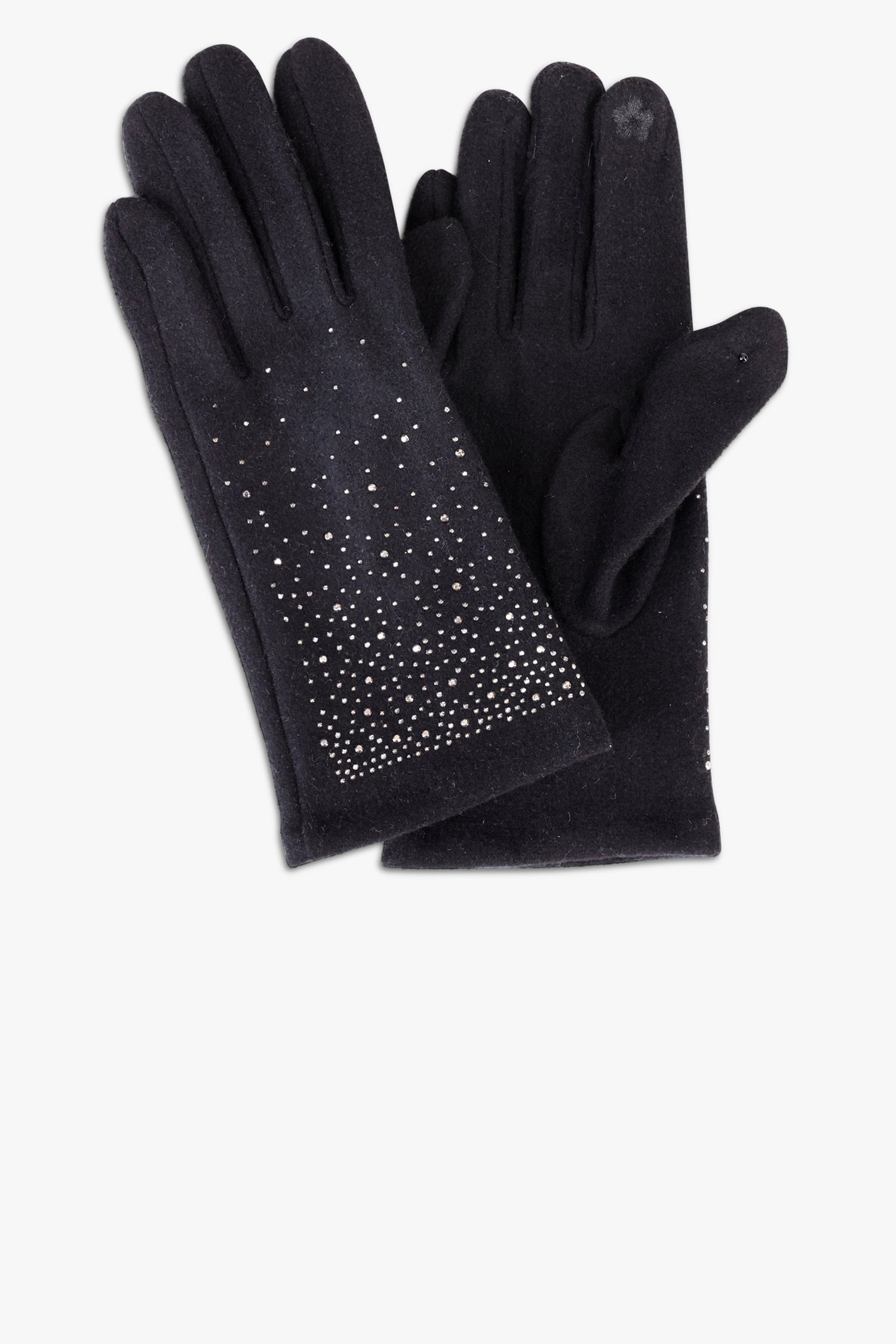 Zwarte handschoenen met strass steentjes van Liberty Island voor Dames