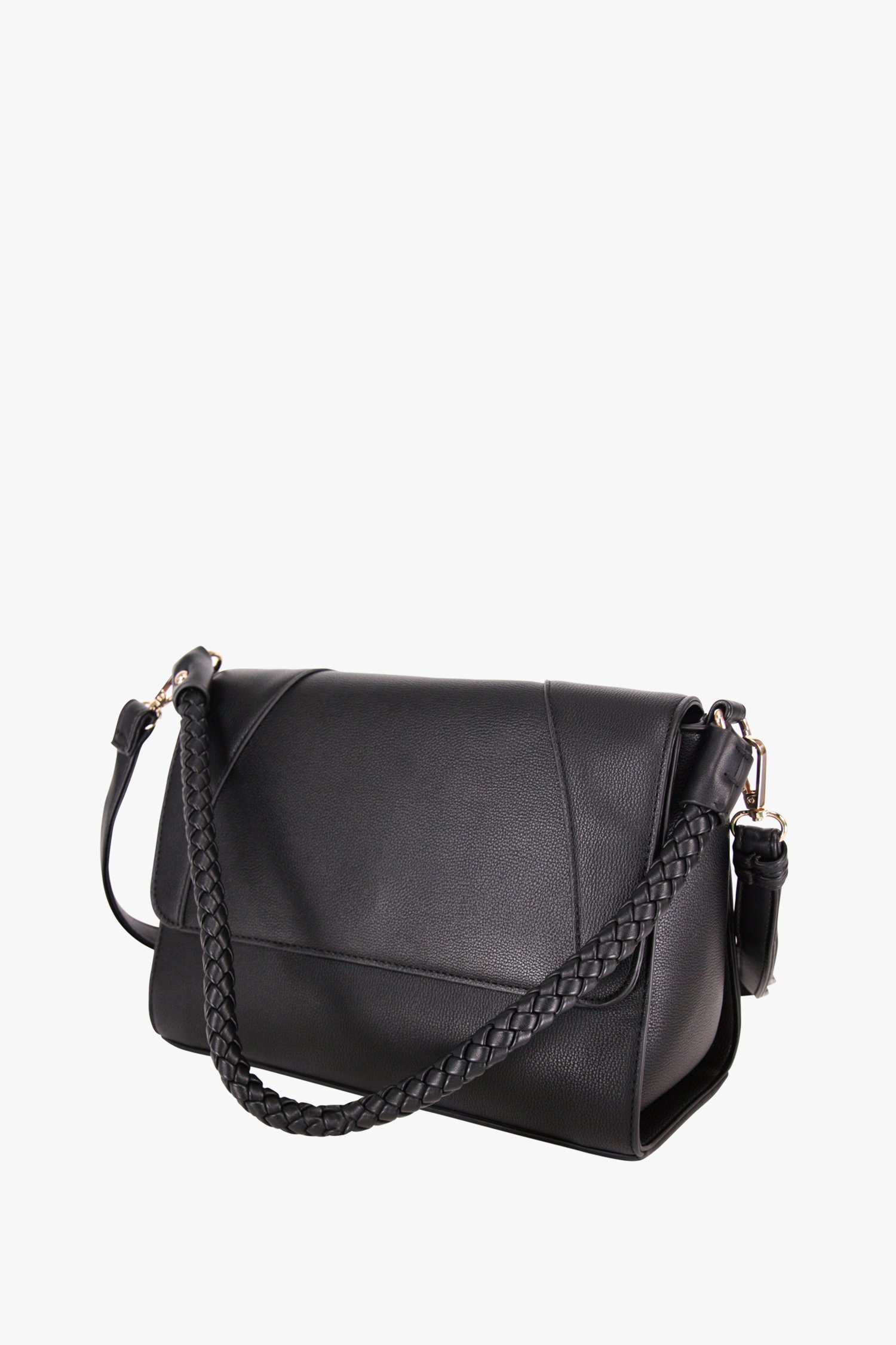 Zwarte handtas met gevlochten handvat van Modeno voor Dames