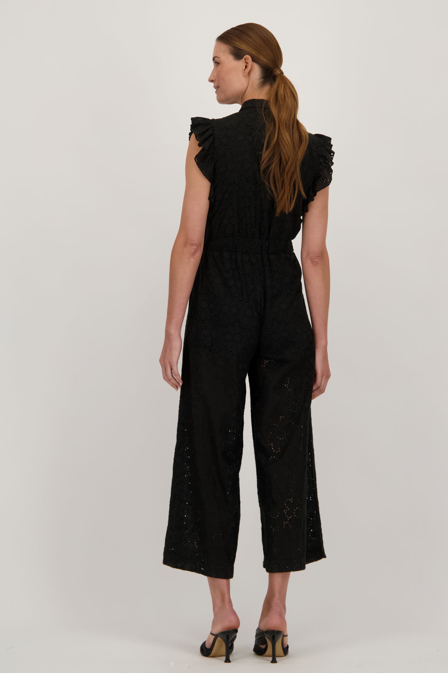 Zwarte jumpsuit met broderie anglaise van More & More voor Dames
