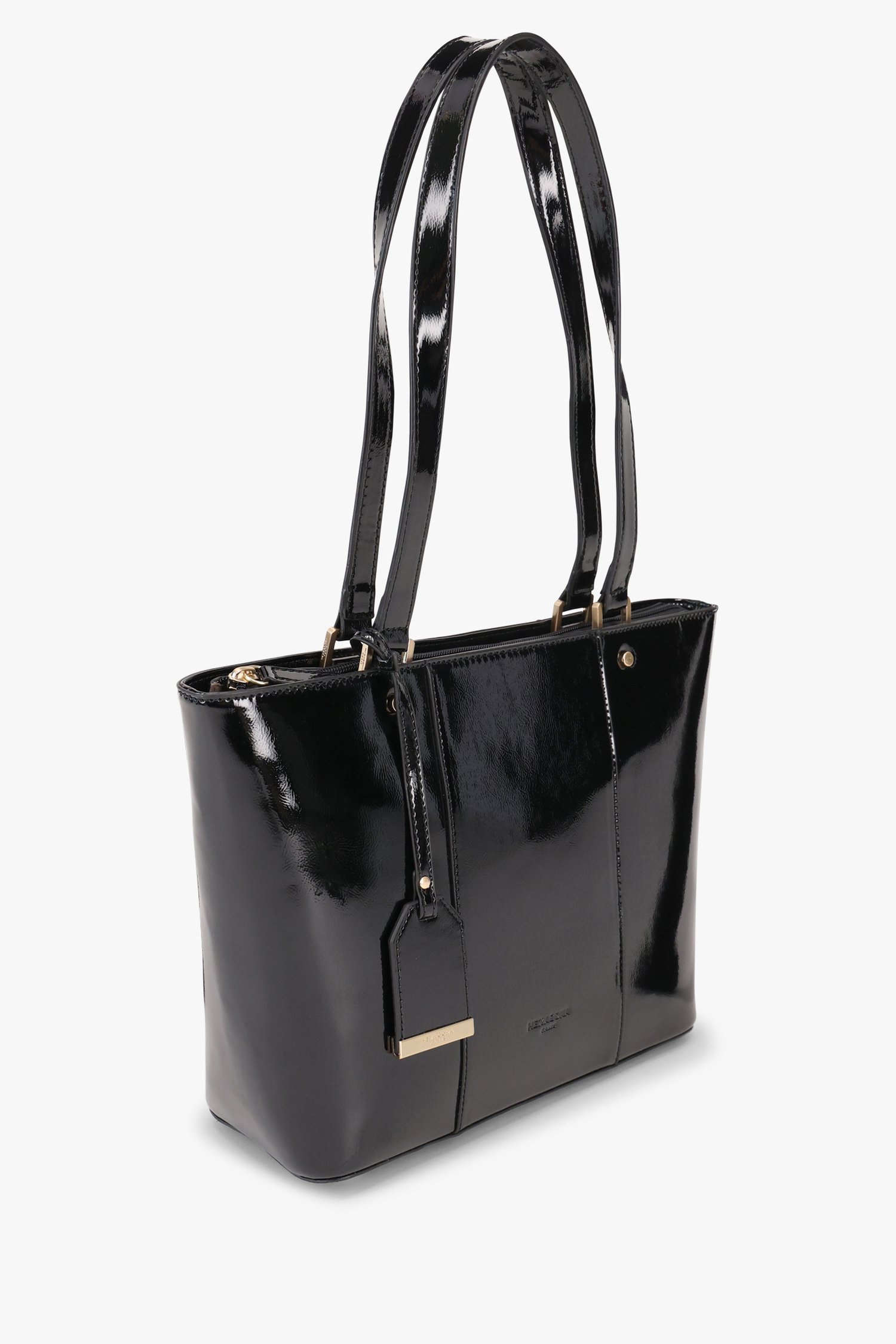 Productfoto 2 van Zwarte laqué handtas door Hexagona voor Dames