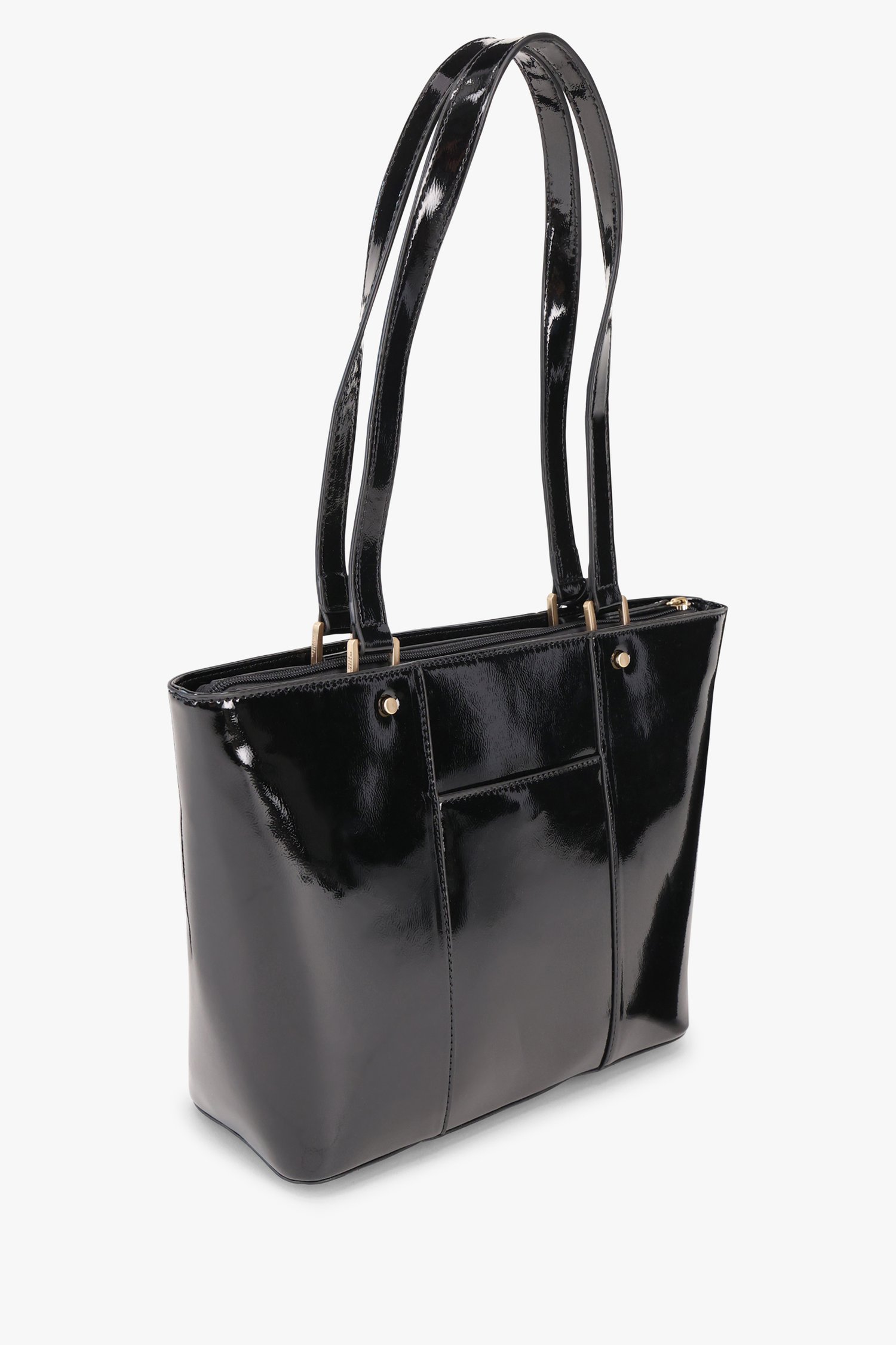 Productfoto 3 van Zwarte laqué handtas door Hexagona voor Dames