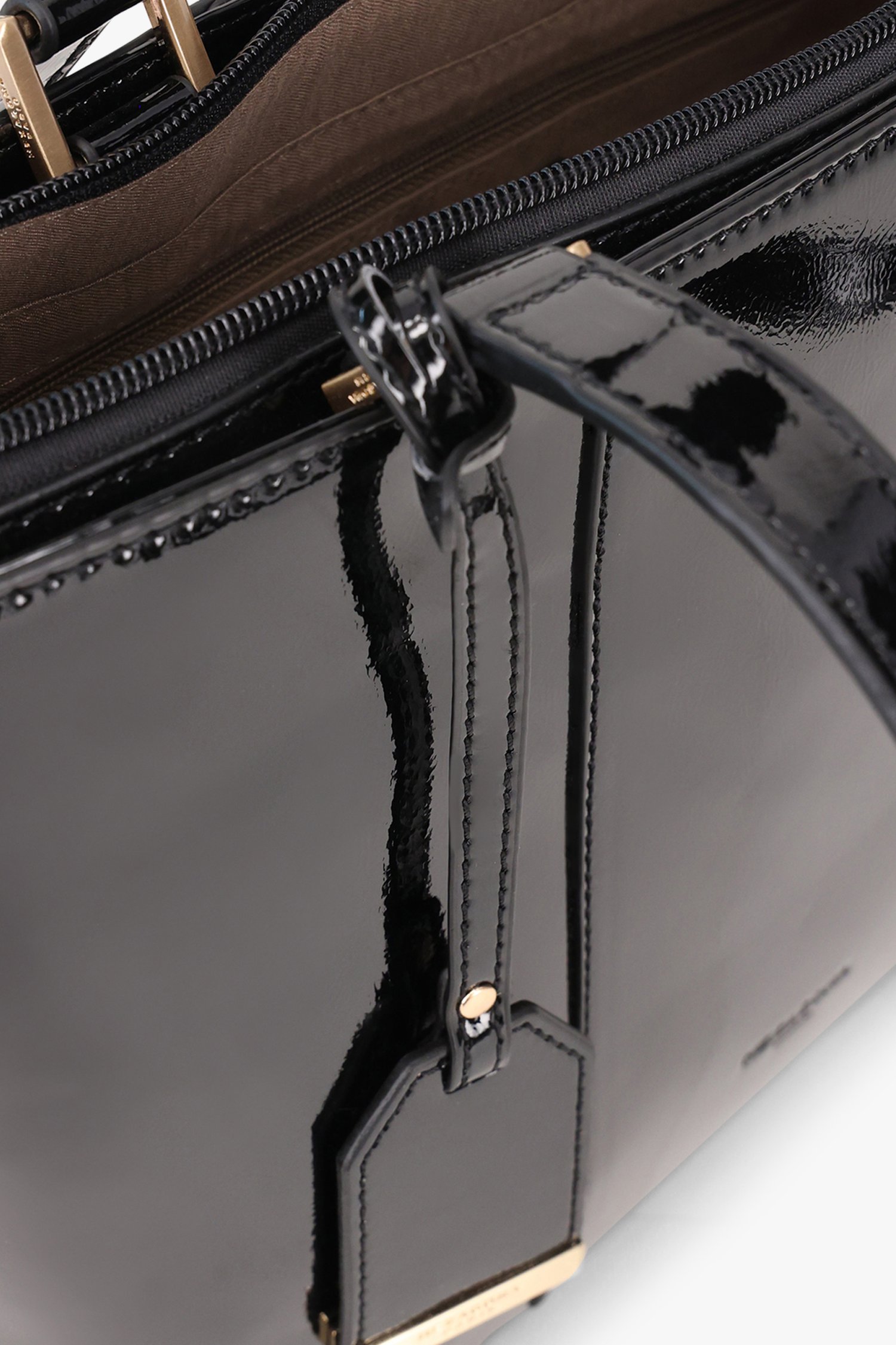 Productfoto 4 van Zwarte laqué handtas door Hexagona voor Dames