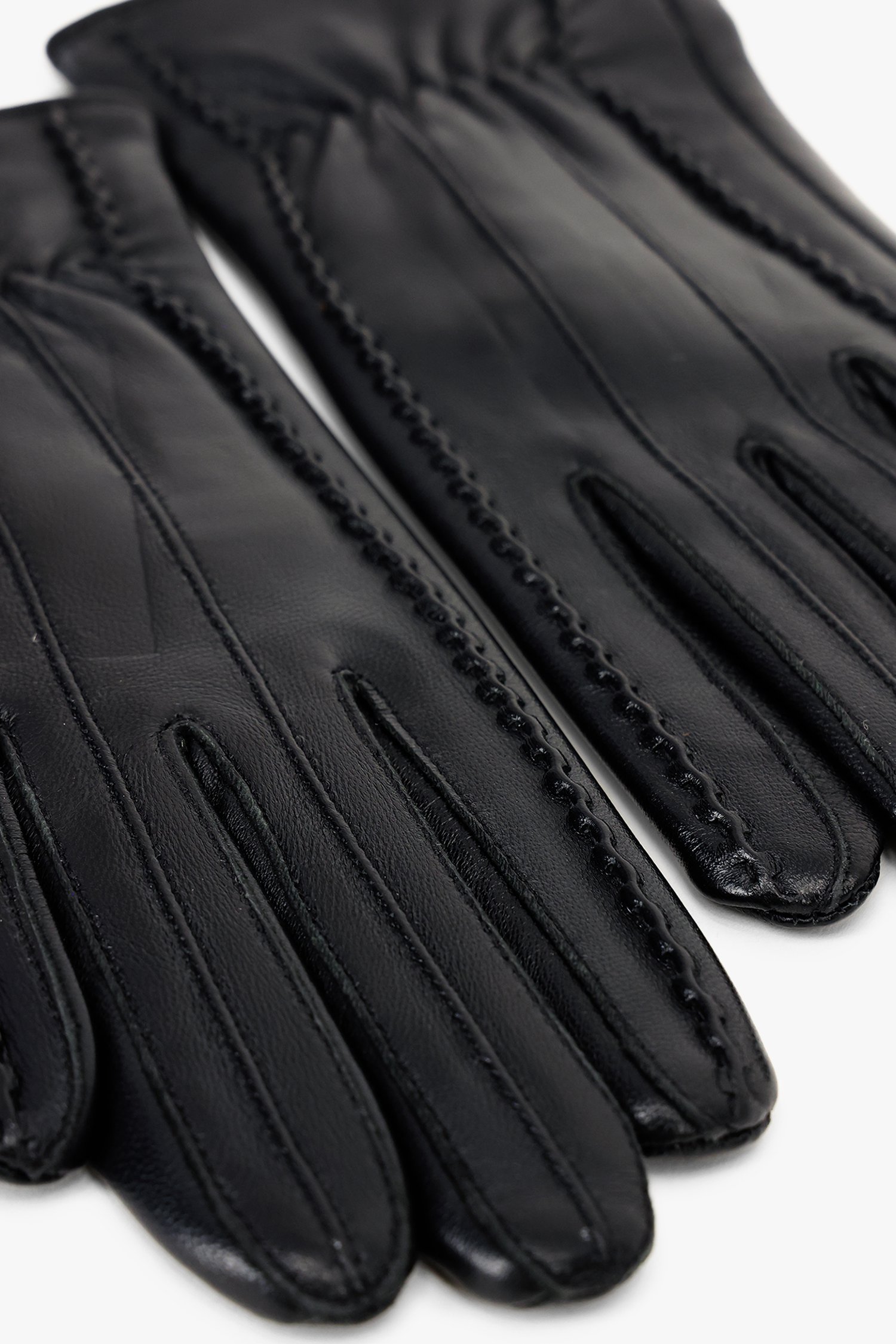 Zwarte lederen handschoenen van Liberty Island voor Dames
