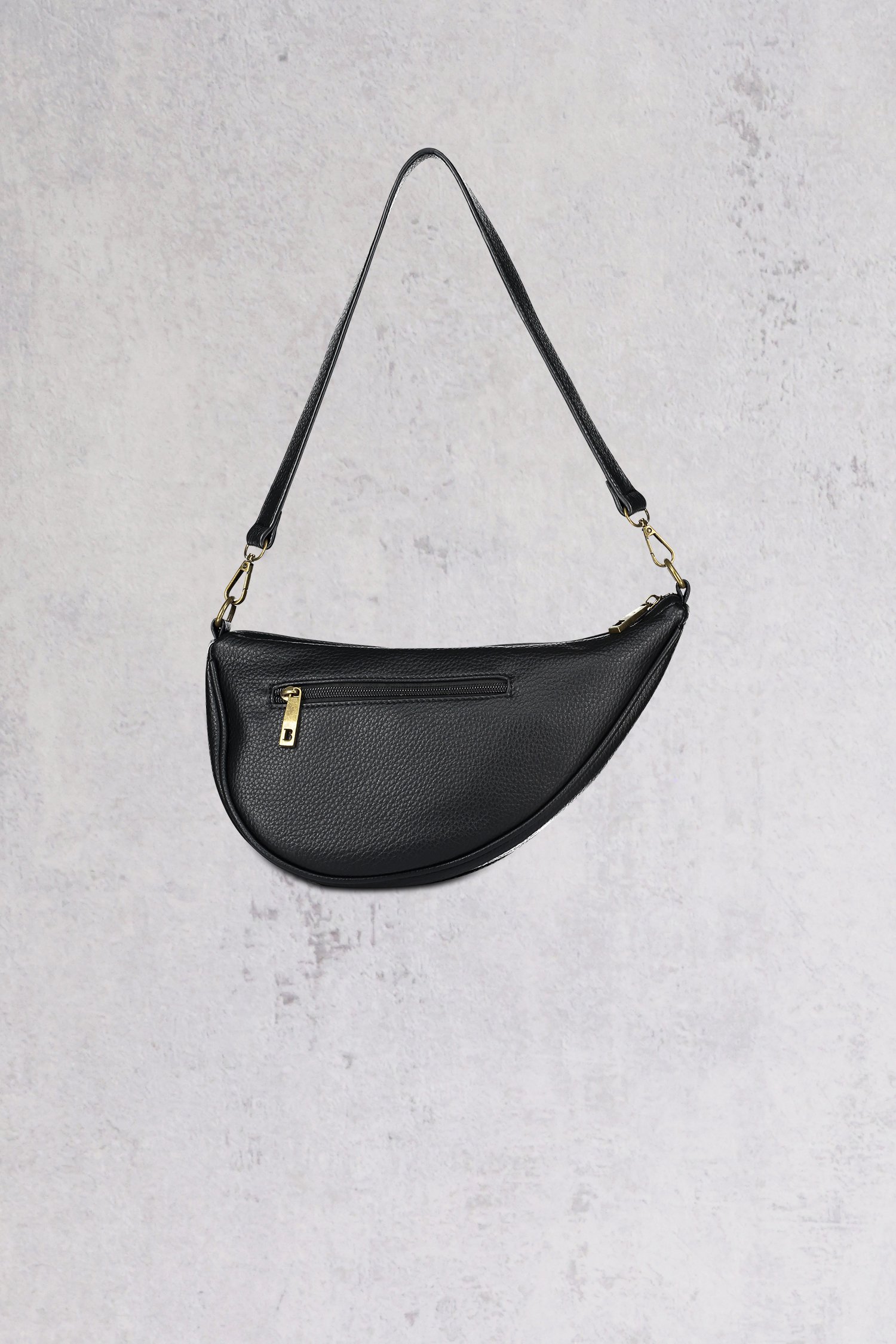 Zwarte moonbag-handtas met leatherlook van Bulaggi voor Dames