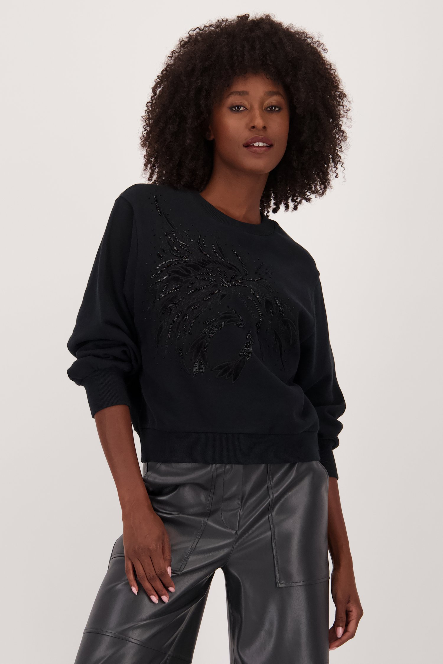 Zwarte trui met parelmotief van Louise voor Dames