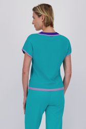  Turquoise trui met V-hals van Claude Arielle voor Dames
