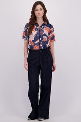 Video van Donkerblauwe jeansbroek met wijde pijpen door Geisha voor Dames