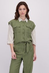 Vidéo de Blouse vert olive à manches courtes de Geisha pour Femmes