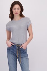 Vidéo de Pull gris à manches courtes de Geisha pour Femmes