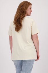 Achterkant van Amandelwit T-shirt met bloemenprint door Yest Curve voor Dames