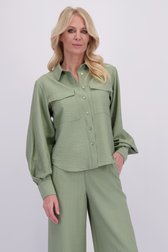 Video van Kaki blouse met lange mouwen door AC by Annelien Coorevits voor Dames