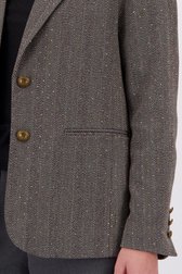Detail van Antraciet blazer met gouden studs door Geisha voor Dames
