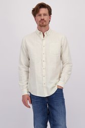 Vidéo de Chemise rayée écru et beige - Regular fit de Bluefields pour Hommes