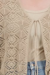 Beige ajour gehaakte cardigan van Only Carmakoma voor Dames