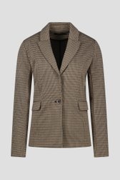 Beige blazer met fijn pied-de-poule motief van Claude Arielle voor Dames