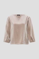 Beige blouse in glitterstof  van Opus voor Dames
