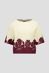 Productfoto 1 van Beige blouse met bordeaux leather look print door D'Auvry voor Dames