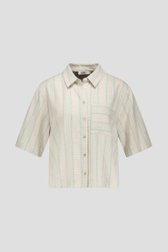 Beige blouse met groen gestreept motief van Libelle voor Dames
